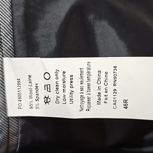 Calvin Klein mens suit jacket, slim fit, stretch, wool blend, black, 46 R - Picture 8 of 13